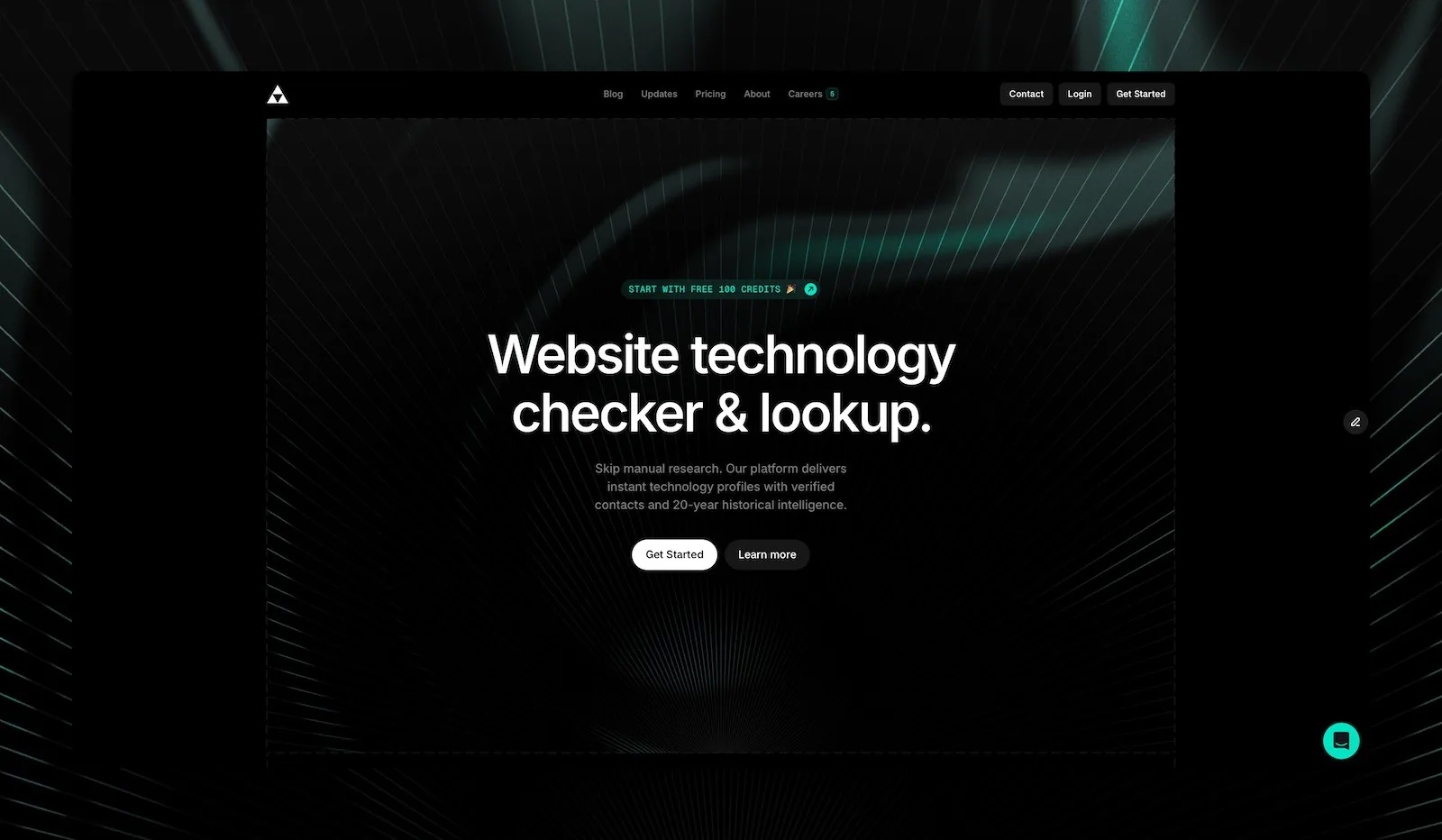 TechnologyChecker.io platform showing 20-year historical technology adoption timeline