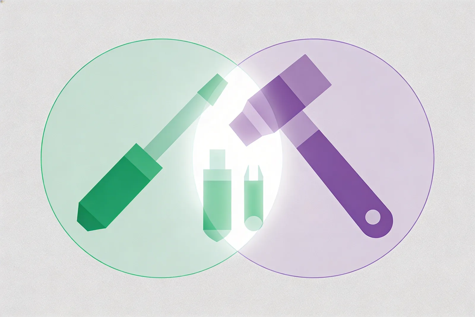 Illustration of two overlapping translucent circles representing enterprises running ChatGPT and Claude side by side