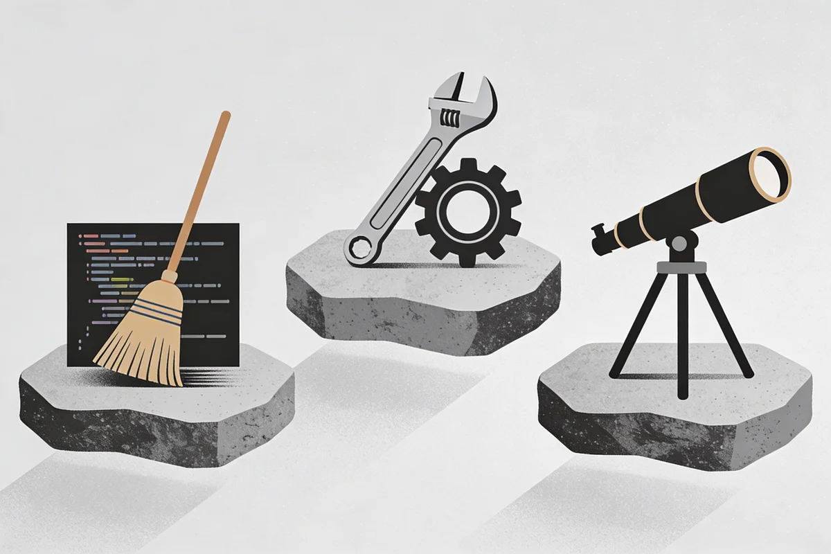 Three action steps for GA4: clean legacy tags, audit GA4 event configurations, and test alternatives for 30 days