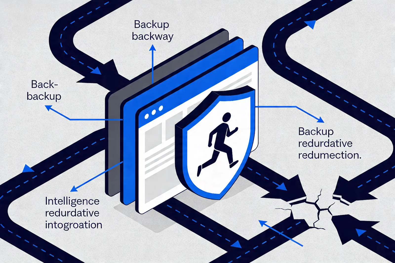 Layered shield protecting an application with redundant pathways and intelligent rerouting